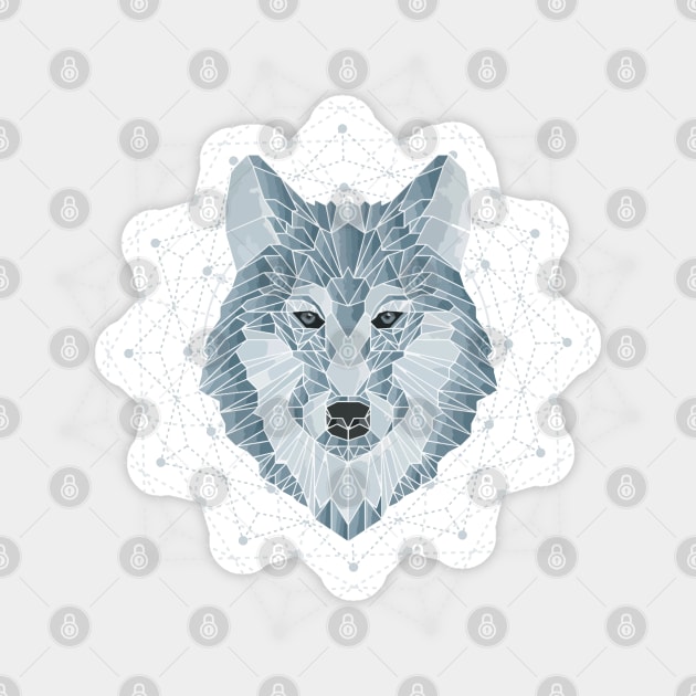 Geometric Wolf Sticker by Jitterfly